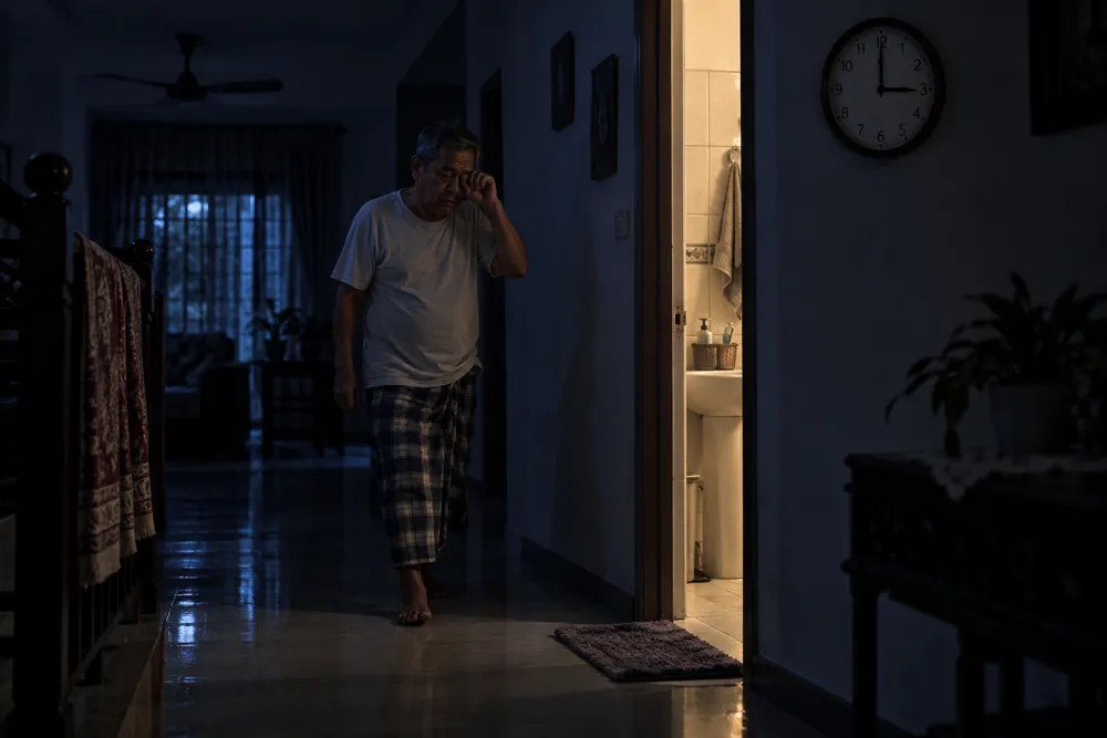 Pak cik bangun malam ke tandas