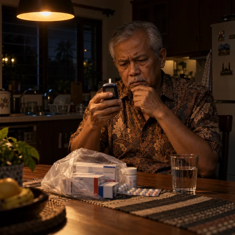 Pak cik cucuk jari, tengok meter gula